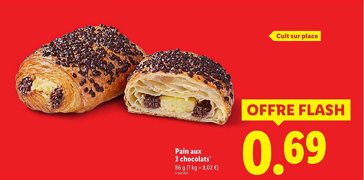 Pain aux 3 chocolats*