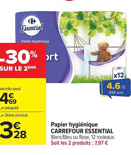 Papier hygiénique CARREFOUR ESSENTIAL