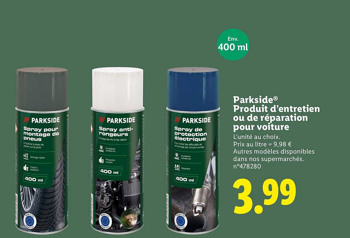 Parkside® Produit d’entretien ou de réparation pour voiture