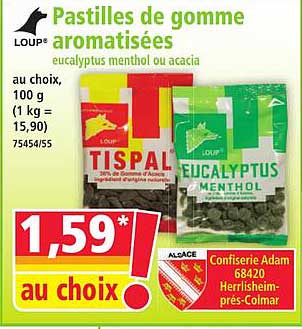 Pastilles de gomme aromatisées