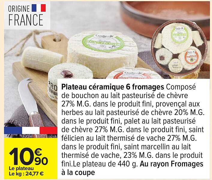Plateau céramique 6 fromages