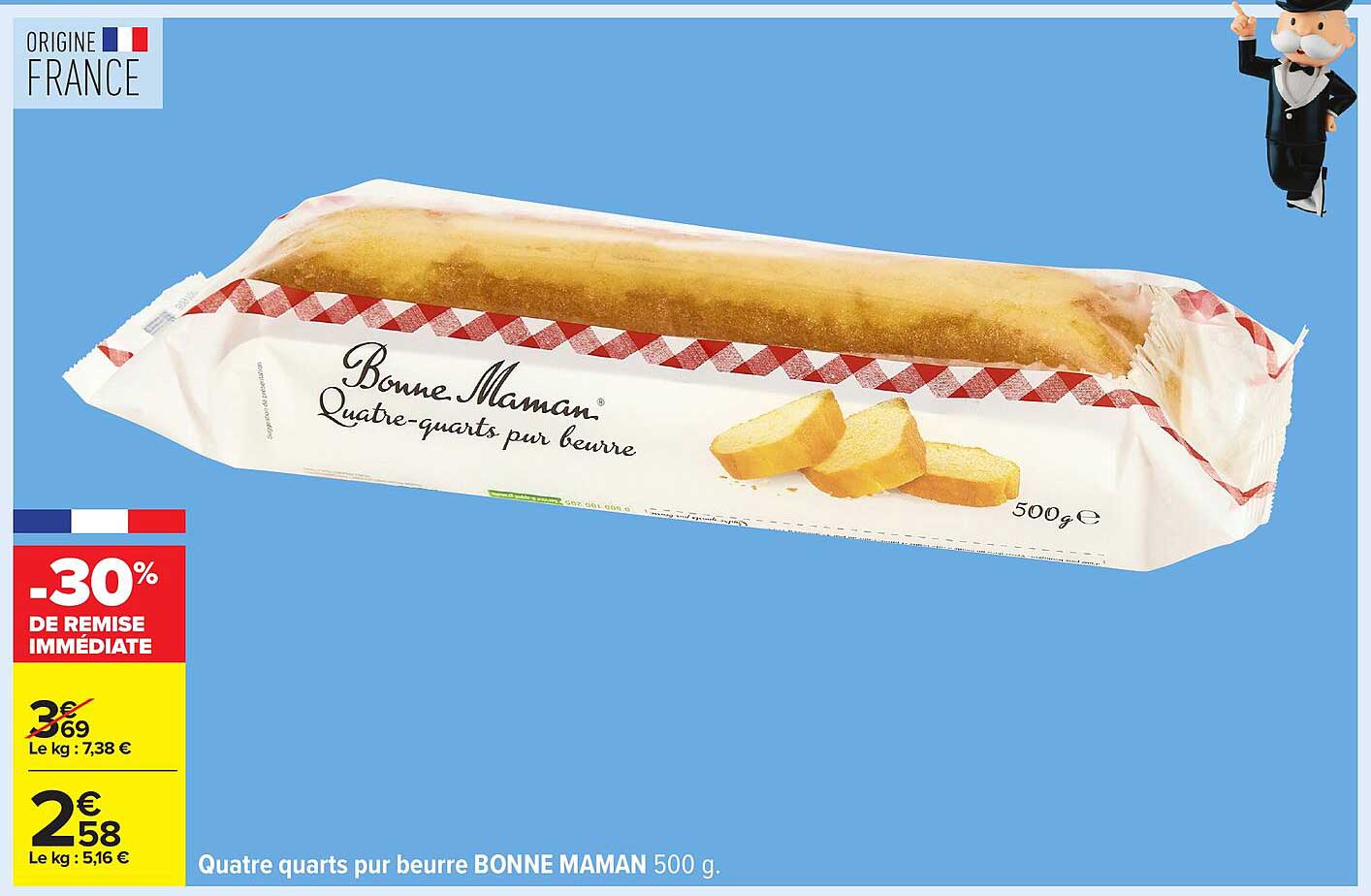 Quatre quarts pur beurre BONNE MAMAN 500 g