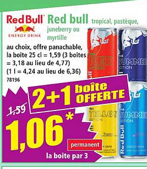 Red Bull 2+1 boîte OFFERTE