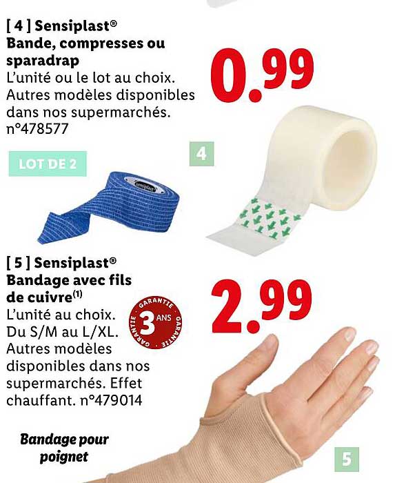 Sensiplast® Bande, compresses ou sparadrap