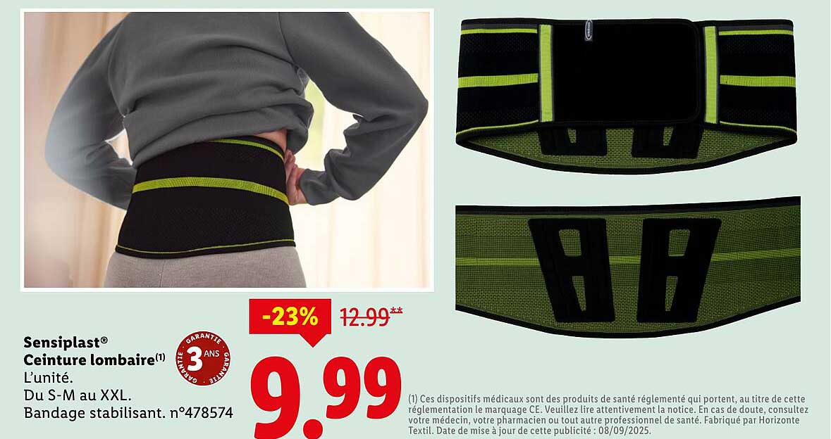 Sensiplast® Ceinture lombaire