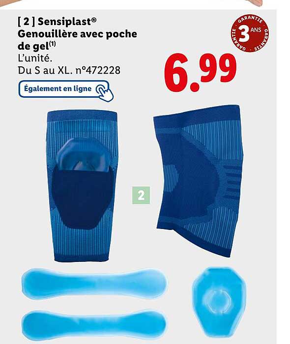 Sensiplast® Genouillère avec poche de gel