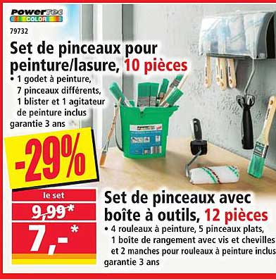 Set de pinceaux pour peinture/lasure, 10 pièces