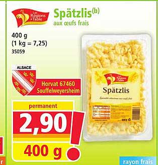Spätzlis(b) aux œufs frais