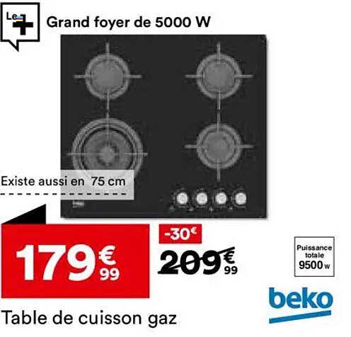 Table de cuisson gaz