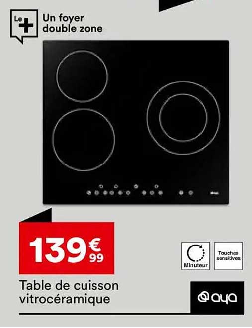 Table de cuisson vitrocéramique