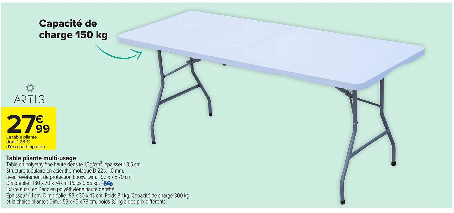 Table pliante multi-usage