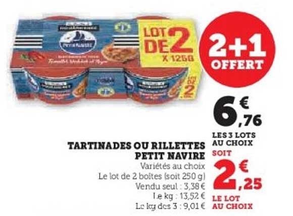 TARTINADES OU RILLETTES PETIT NAVIRE