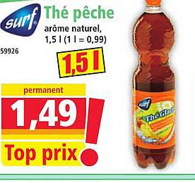 Thé pêche arôme naturel, 1,5 l