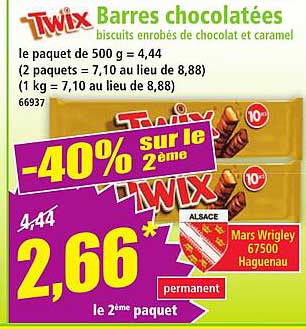 Twix Barres chocolatées