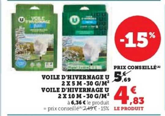 VOILE D'HIVERNAGE U 2 X 5 M -30 G/M²