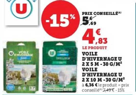 VOILE D'HIVERNAGE U 2 X 5 M - 30 G/M²