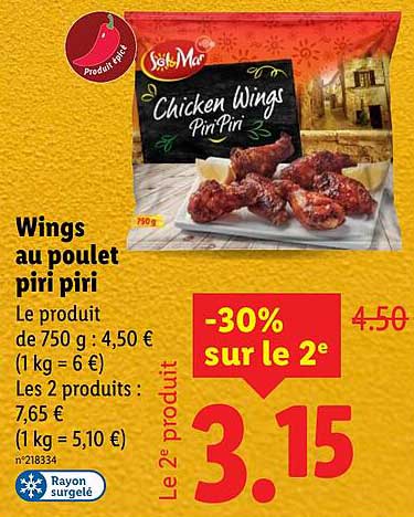 Wings au poulet piri piri