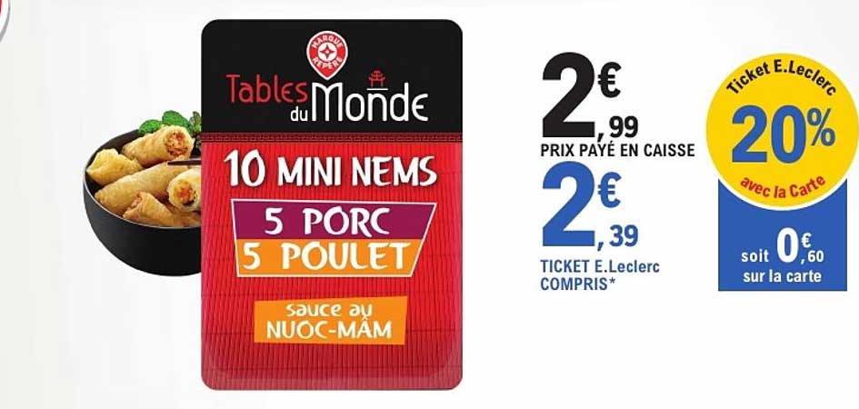 10 MINI NEMS 5 PORC 5 POULET sauce au NUOC-MÂM