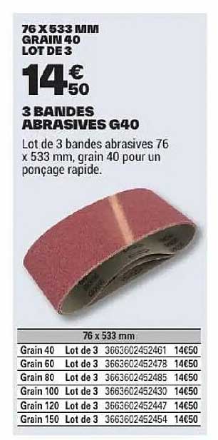 3 BANDES ABRASIVES G40