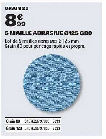 5 MAILLE ABRASIVE Ø125 G80