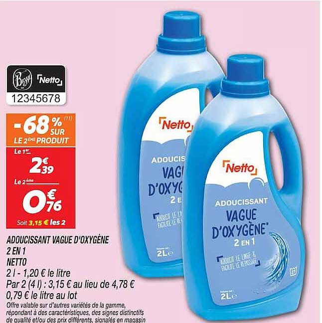 ADOUCISSANT VAGUE D’OXYGÈNE 2 EN 1 NETTO