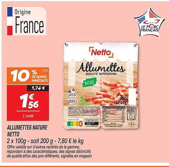 ALLUMETTES NATURE NETTO