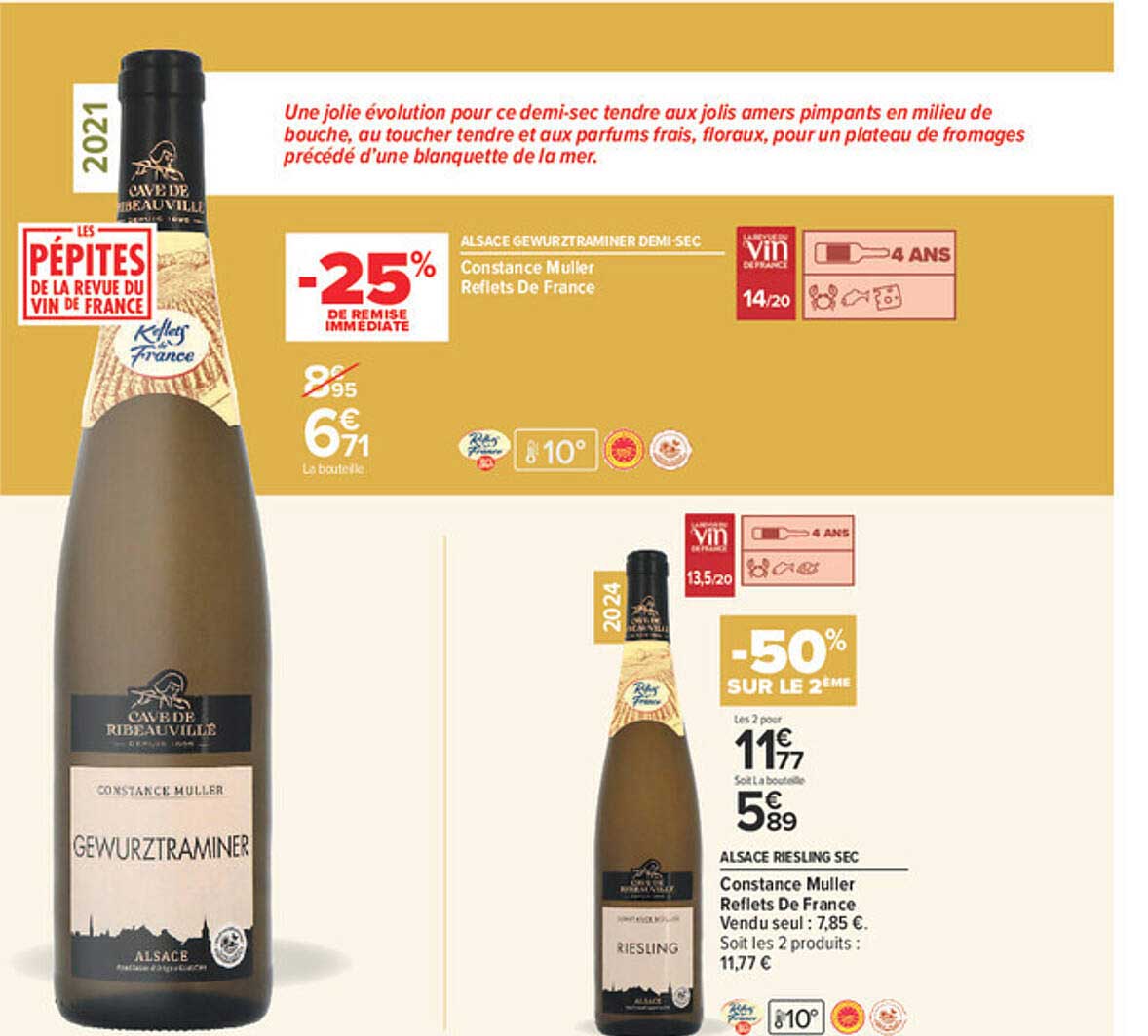 ALSACE GEWURZTRAMINER DEMI-SEC Constance Muller Reflets De France