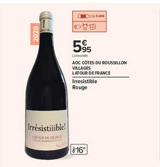 AOC CÔTES DU ROUSSILLON VILLAGES LATOUR DE FRANCE Irrésistible Rouge