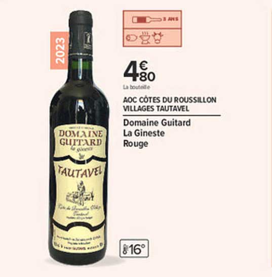 AOC CÔTES DU ROUSSILLON VILLAGES TAUTAVEL Domaine Guitard La Gineste Rouge