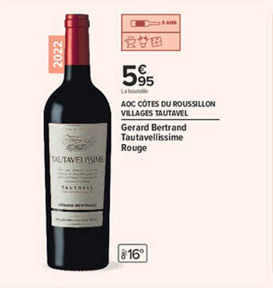 AOC CÔTES DU ROUSSILLON VILLAGES TAUTAVEL Gerard Bertrand Tautavelissime Rouge