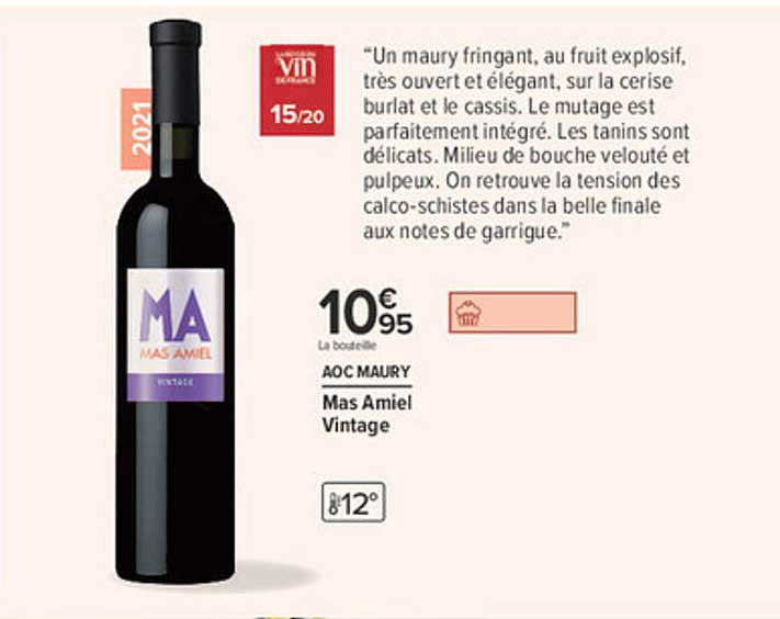 AOC MAURY Mas Amiel Vintage