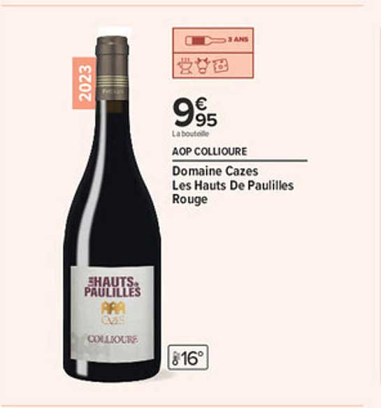 AOP COLLIOURE Domaine Cazes Les Hauts De Paulilles Rouge