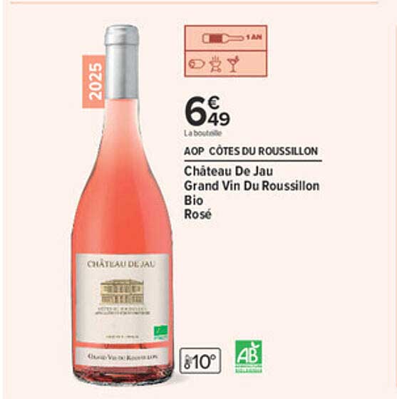 AOP CÔTES DU ROUSSILLON Château De Jau Grand Vin Du Roussillon Bio Rosé