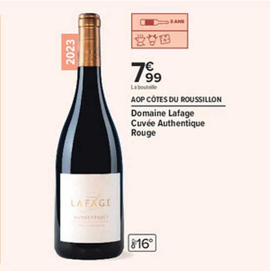 AOP CÔTES DU ROUSSILLON Domaine Lafage Cuvée Authentique Rouge