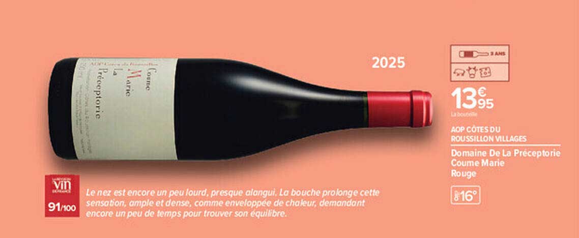 AOP CÔTES DU ROUSSILLON VILLAGES Domaine De La Préceptorie Coume Marie Rouge