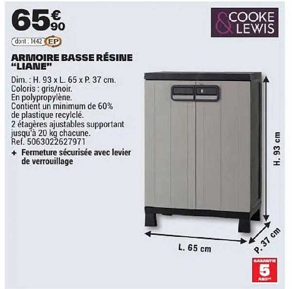 ARMOIRE BASSE RÉSINE "LIANE"