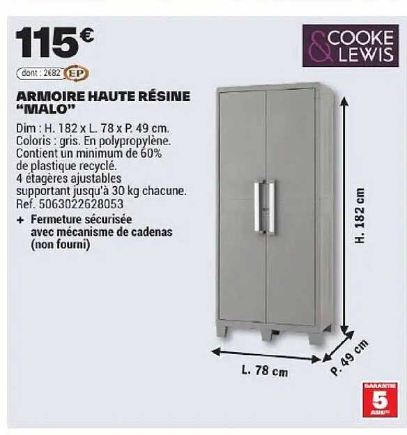ARMOIRE HAUTE RÉSINE “MALO”