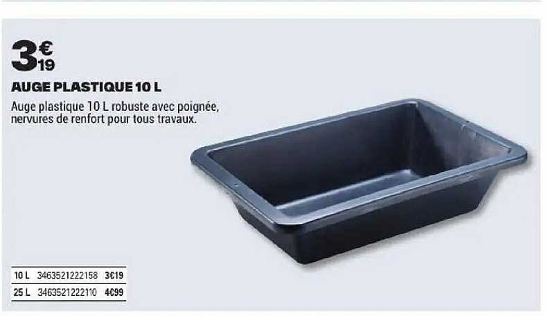 AUGE PLASTIQUE 10 L