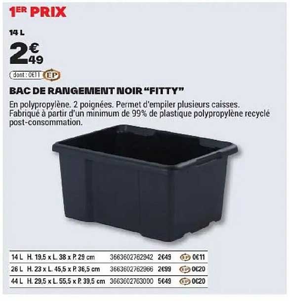 BAC DE RANGEMENT NOIR “FITTY”