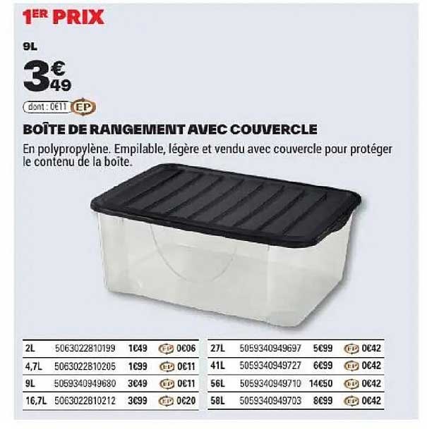 BOITE DE RANGEMENT AVEC COUVERCLE