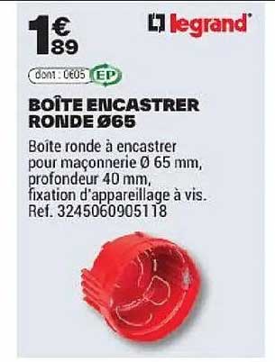 BOÎTE ENCASTRER RONDE Ø65