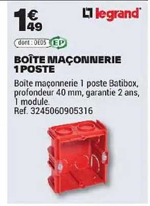 BOITE MAÇONNERIE 1 POSTE