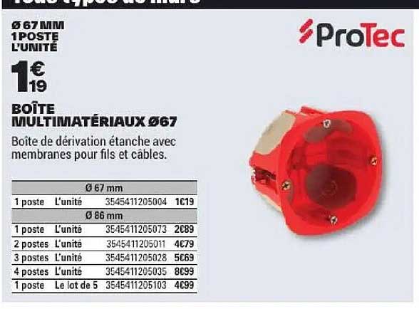 BOÎTE MULTIMATÉRIAUX Ø67