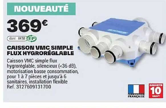 CAISSON VMC SIMPLE FLUX HYGRORÉGLABLE
