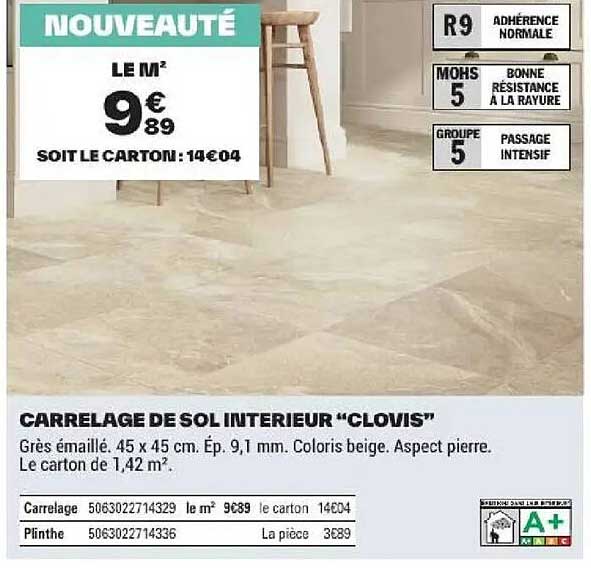 CARRELAGE DE SOL INTERIEUR “CLOVIS”