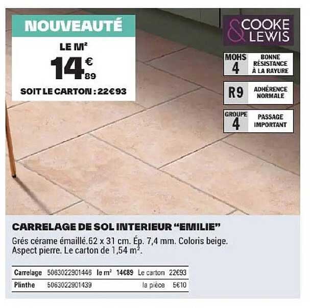 CARRELAGE DE SOL INTERIEUR “EMILIE”