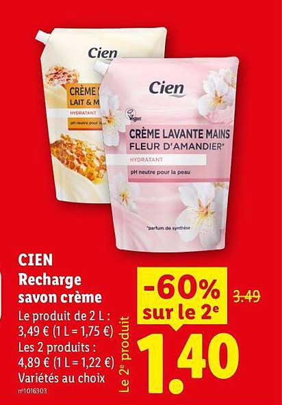 CIEN Recharge savon crème