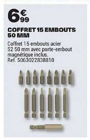 COFFRET 15 EMBOUTS 50 MM