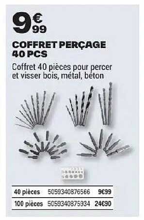 COFFRET PERÇAGE 40 PCS