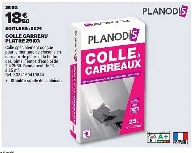 COLLE CARREAU PLATRE 25KG